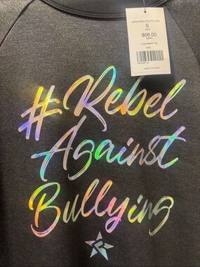 Rebel Athletica Kids' Gray Holographic 'Rebel Against Bullying' Sweatshirt